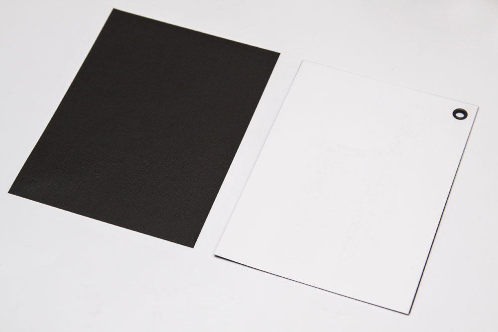 black card and white card