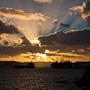 crepuscular rays before sunset