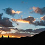 boys silhouetted in the sunset
