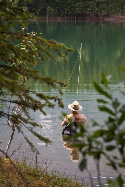 fly fisherman in his waders