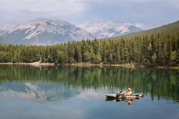 fisherman on the lake