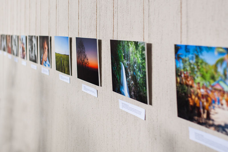 mounted prints on display