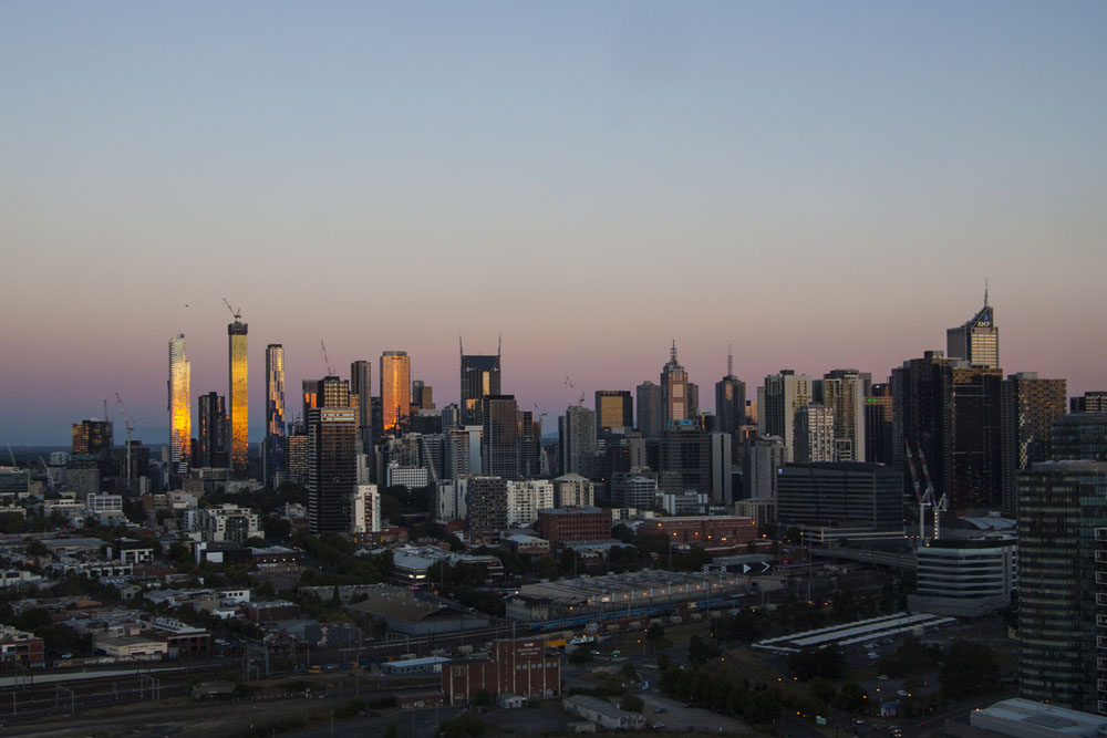 view of the city from the top of the wheel