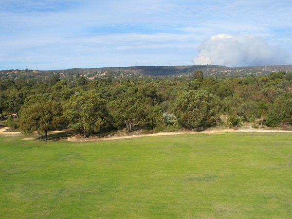 bushfire in the hills
