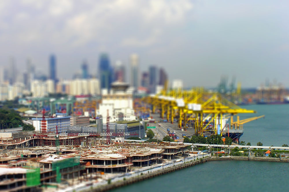 construction site and dockyard