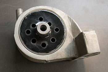polyurethane mount with drilled holes